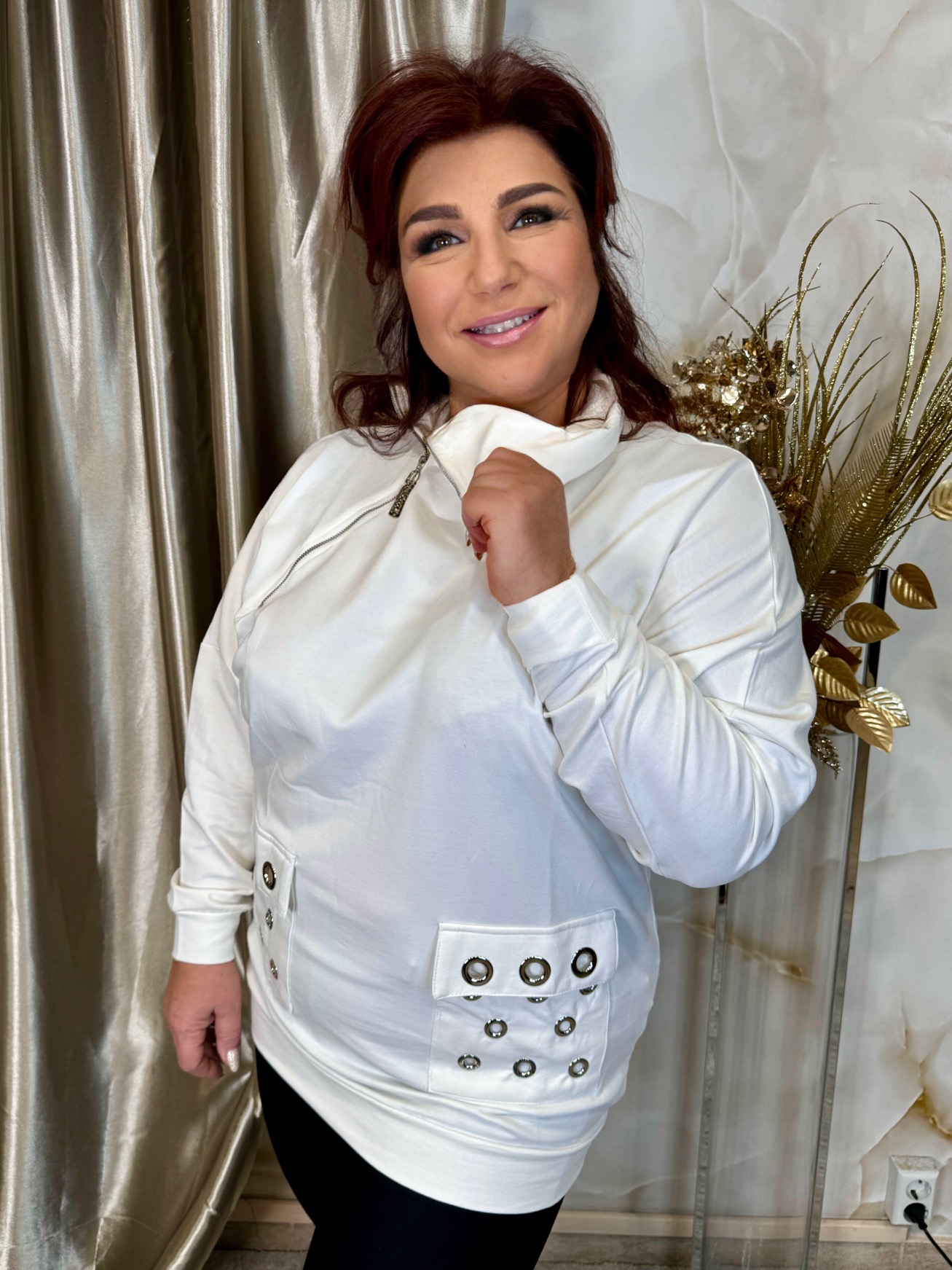 Fehér zippes nyakú felső riglikkel - Image 2