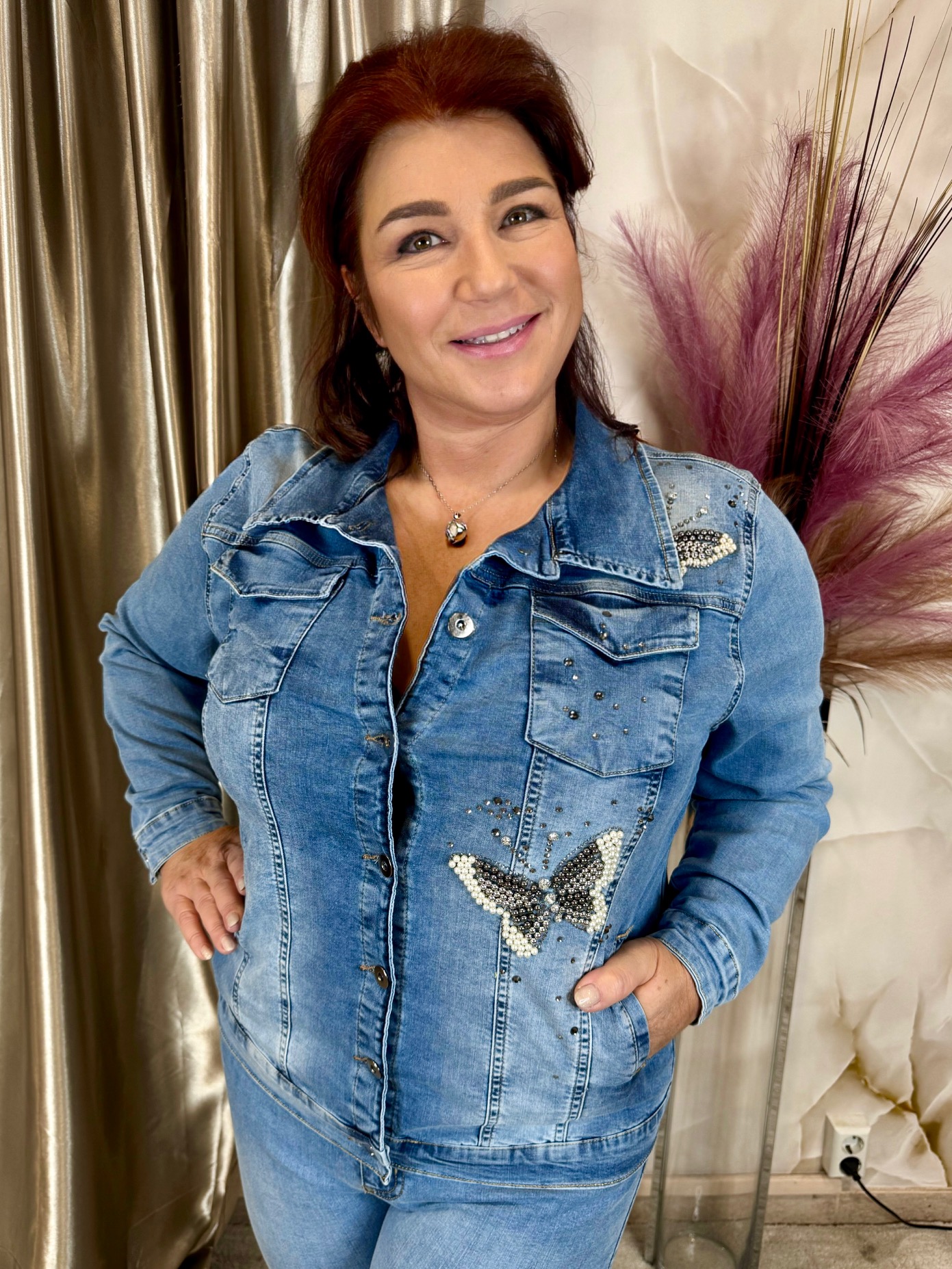 Pillangós elasztikus farmerdzseki