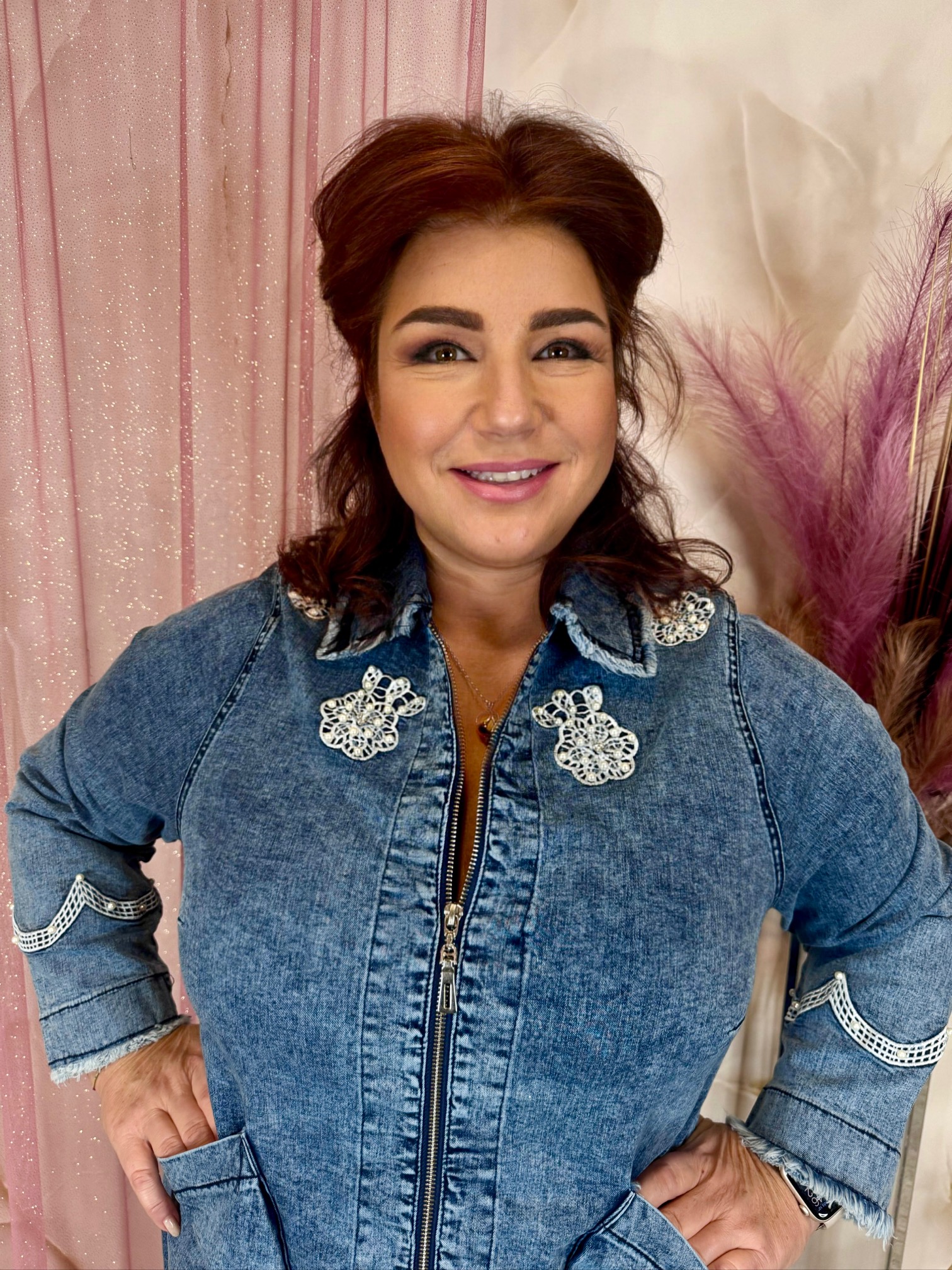 Hosszított zippes elasztikus farmerdzseki - Image 3