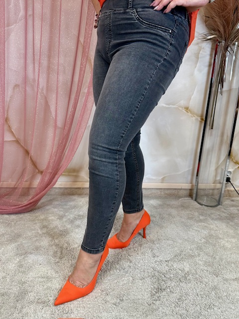 Sima szürke elasztikus farmernadrág