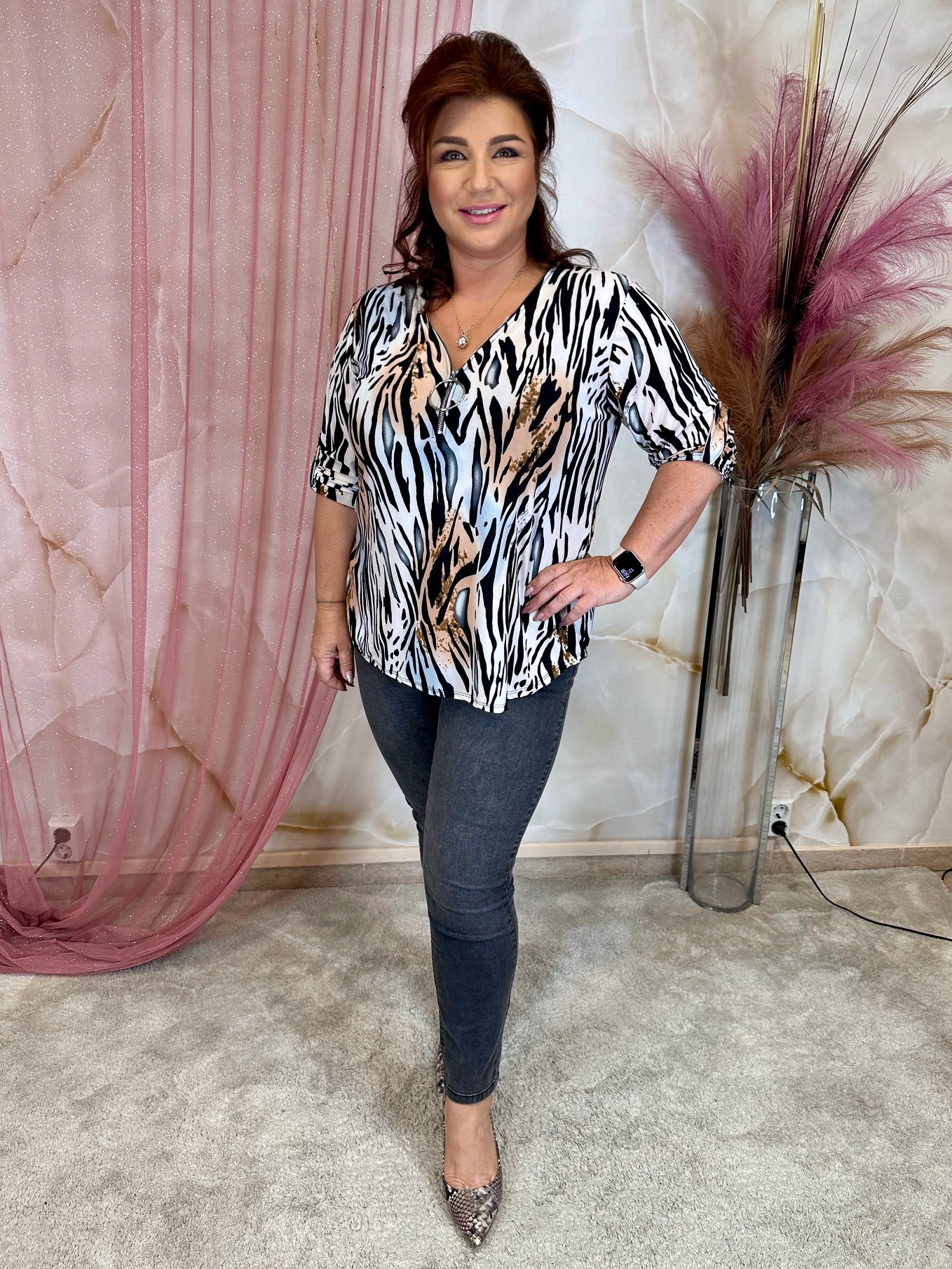 Sima szürke elasztikus farmernadrág - Image 4