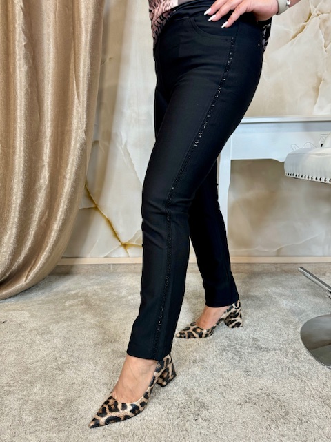 Fekete oldalt köves nadrág - Image 2