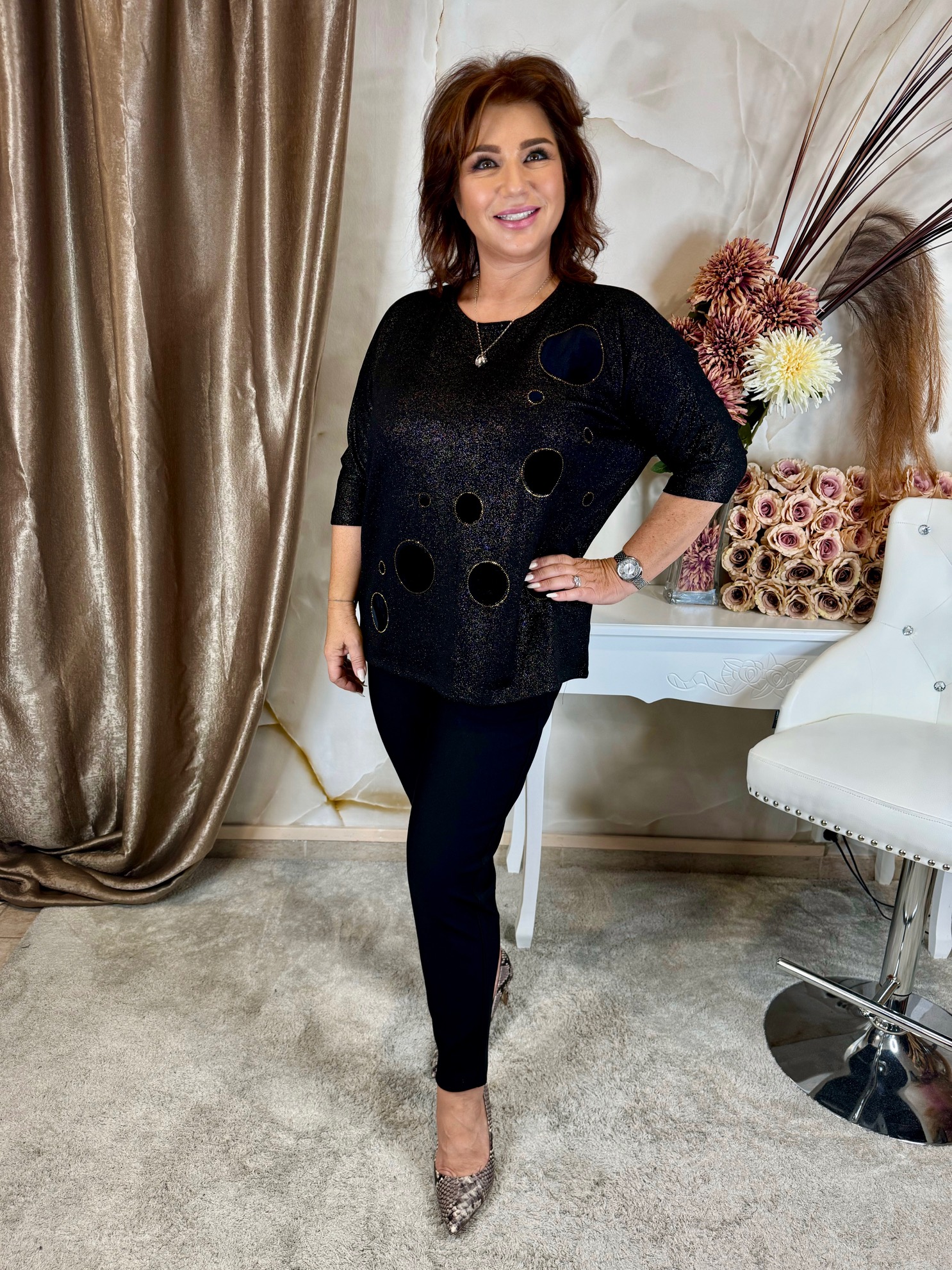 Fekete-arany felső kördíszekkel - Image 2