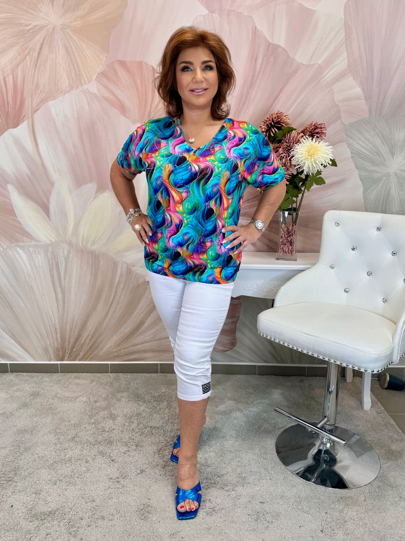 Vidám színes prémium pamut felső - Image 2