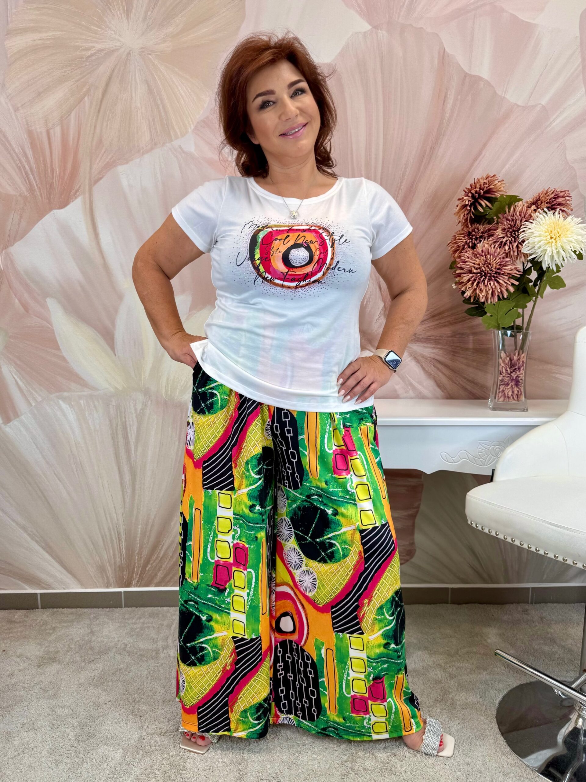 Csinos nyári szett lenge nadrággal - narancs