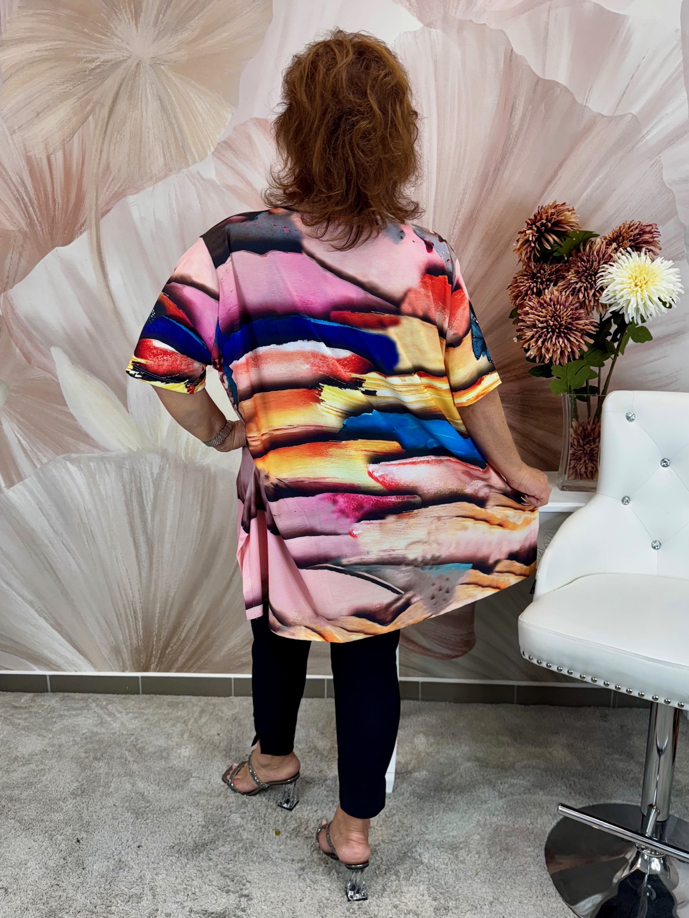 Színes pillangós hosszított tunika - Image 4