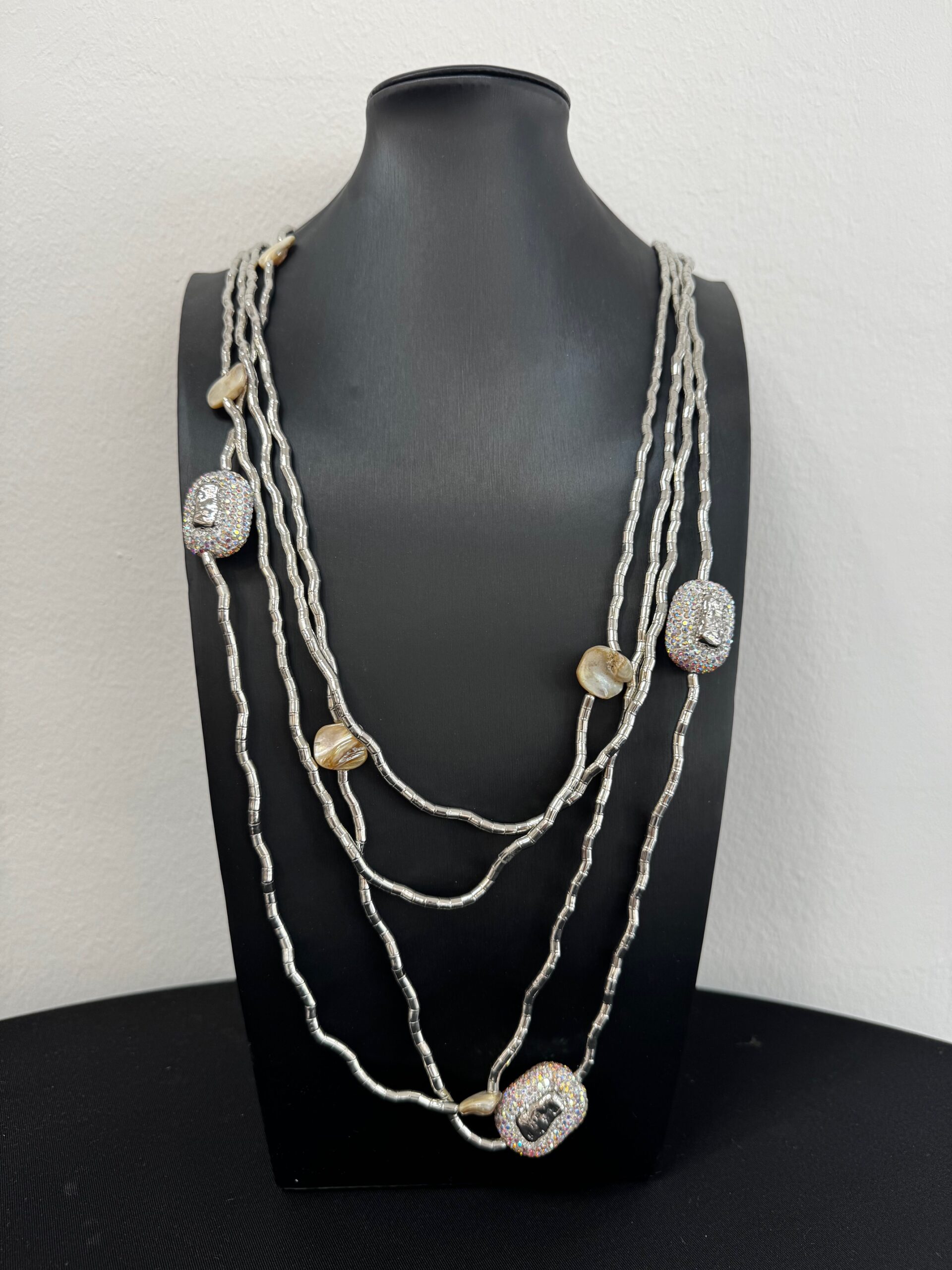 Többsoros különleges ezüst lánc