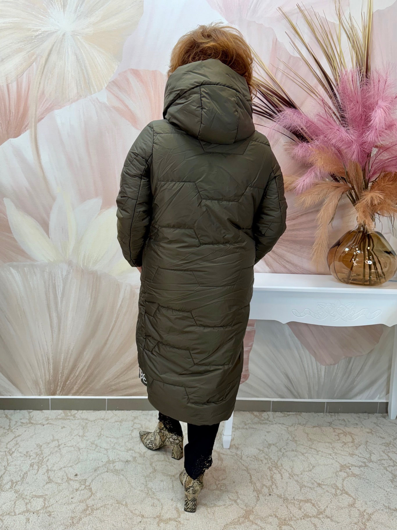 Hosszú olívazöld télikabát - Image 5