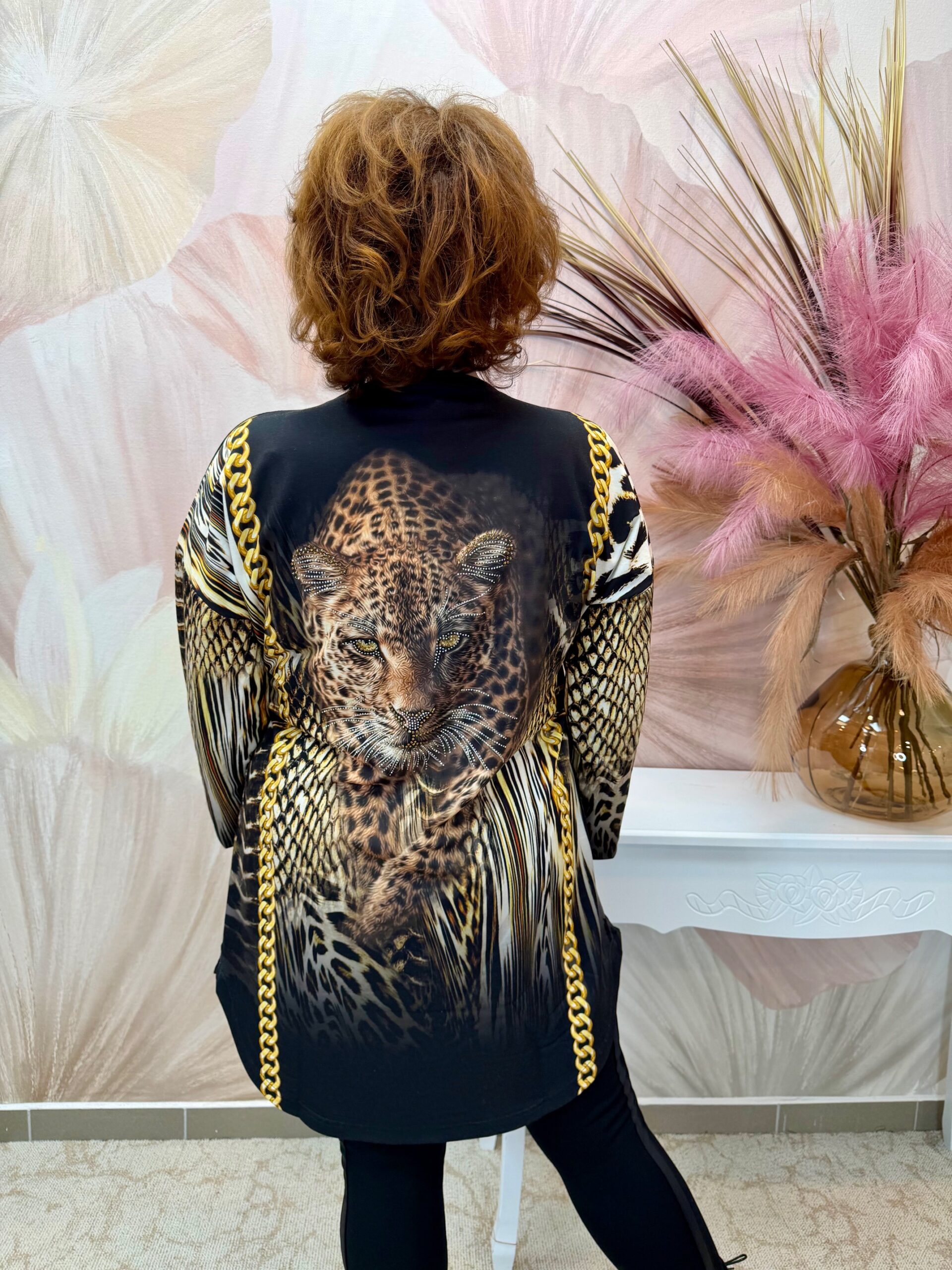 Hosszú állatmintás tunika, hátul leopárdmintával - Image 8