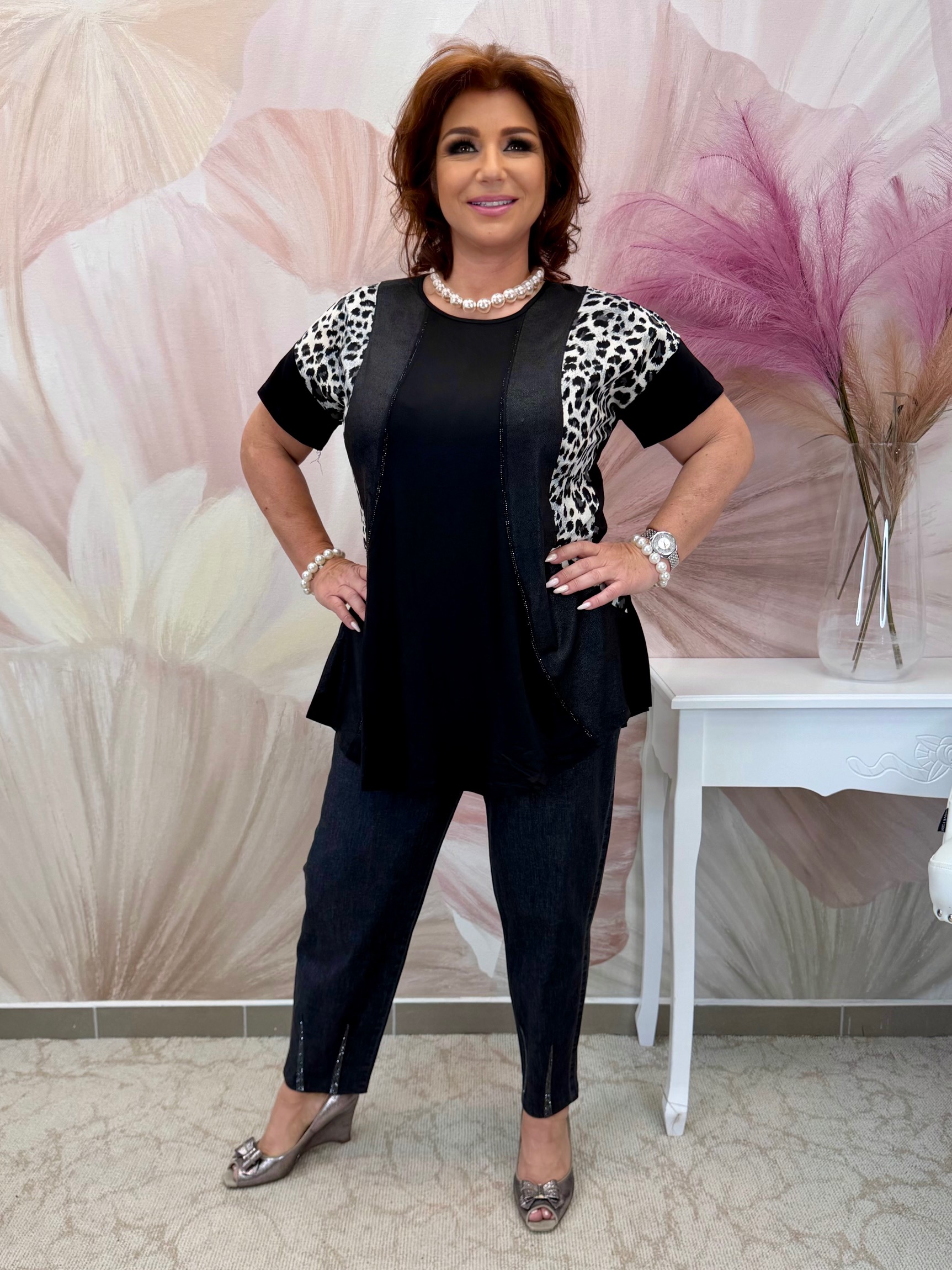 Fekete-ocelot A vonalú tunika - Image 4